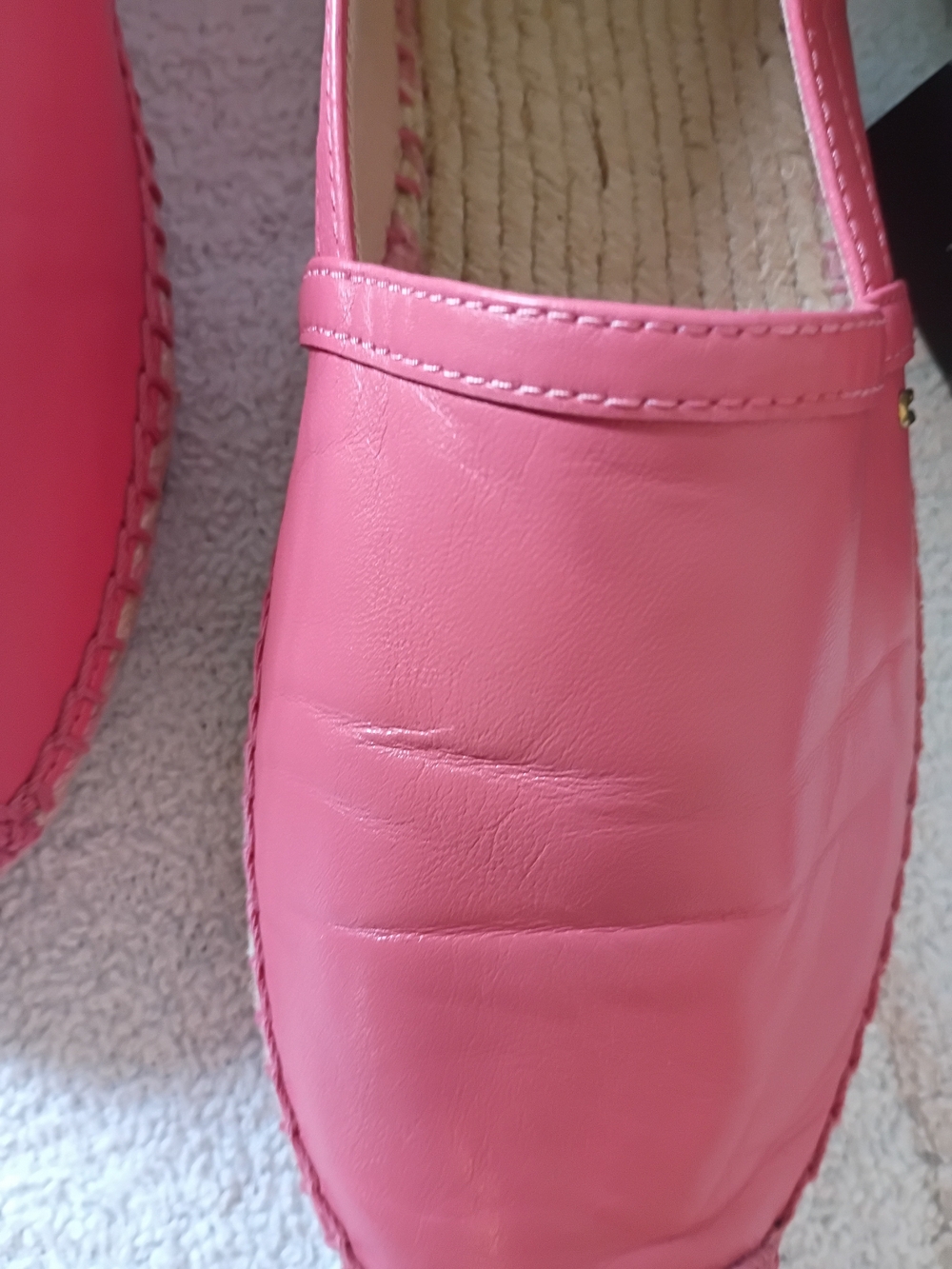COACH Women's Pink Leather Espadrille Slip-Ons - Picture 5 of 11